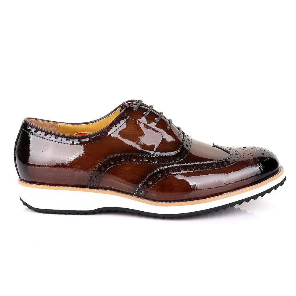 John Mendson Glossy Chocolate Formal Shoe