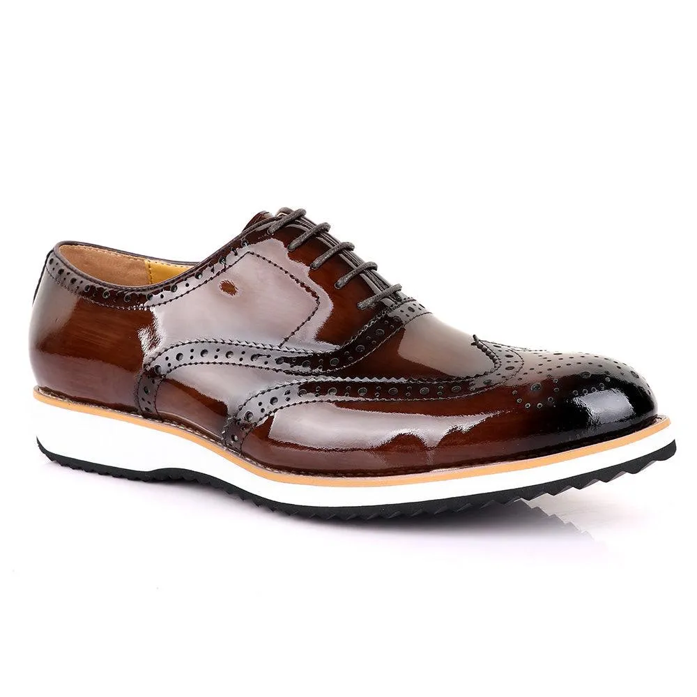 John Mendson Glossy Chocolate Formal Shoe