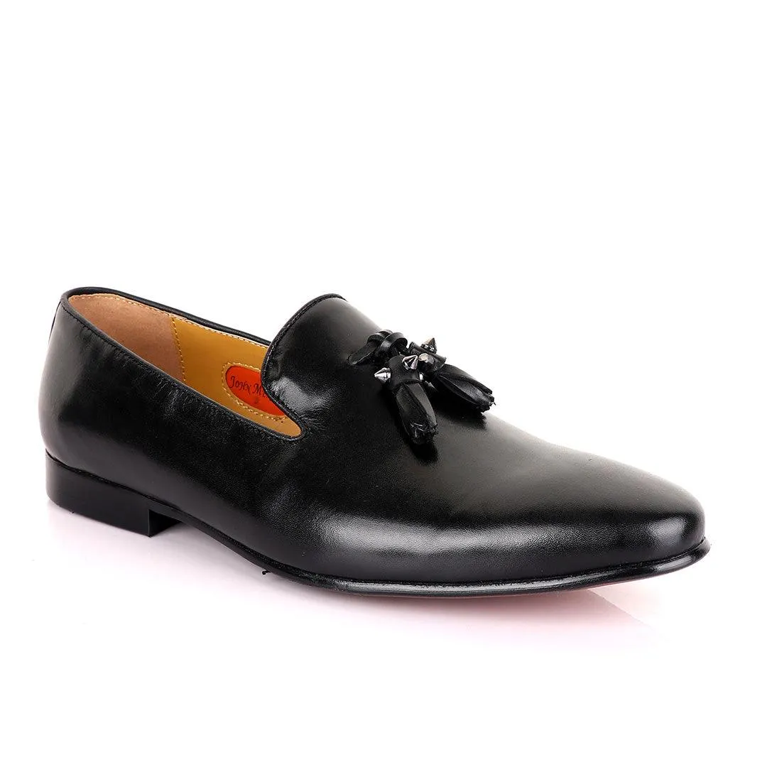 John Mendson Welted Black tassel Loafers