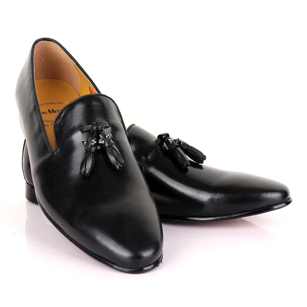 John Mendson Welted Black tassel Loafers