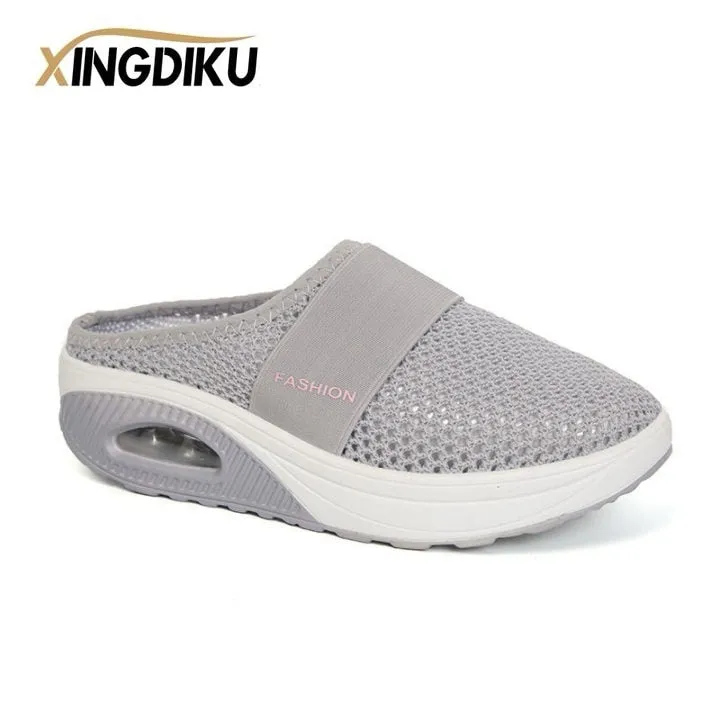 Ladies Platform Mesh Lightweight Mules