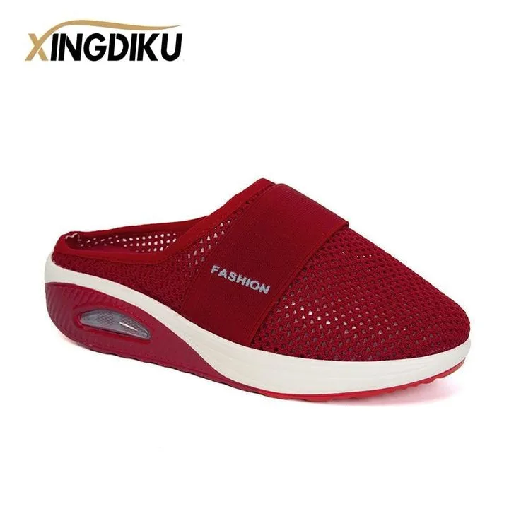 Ladies Platform Mesh Lightweight Mules