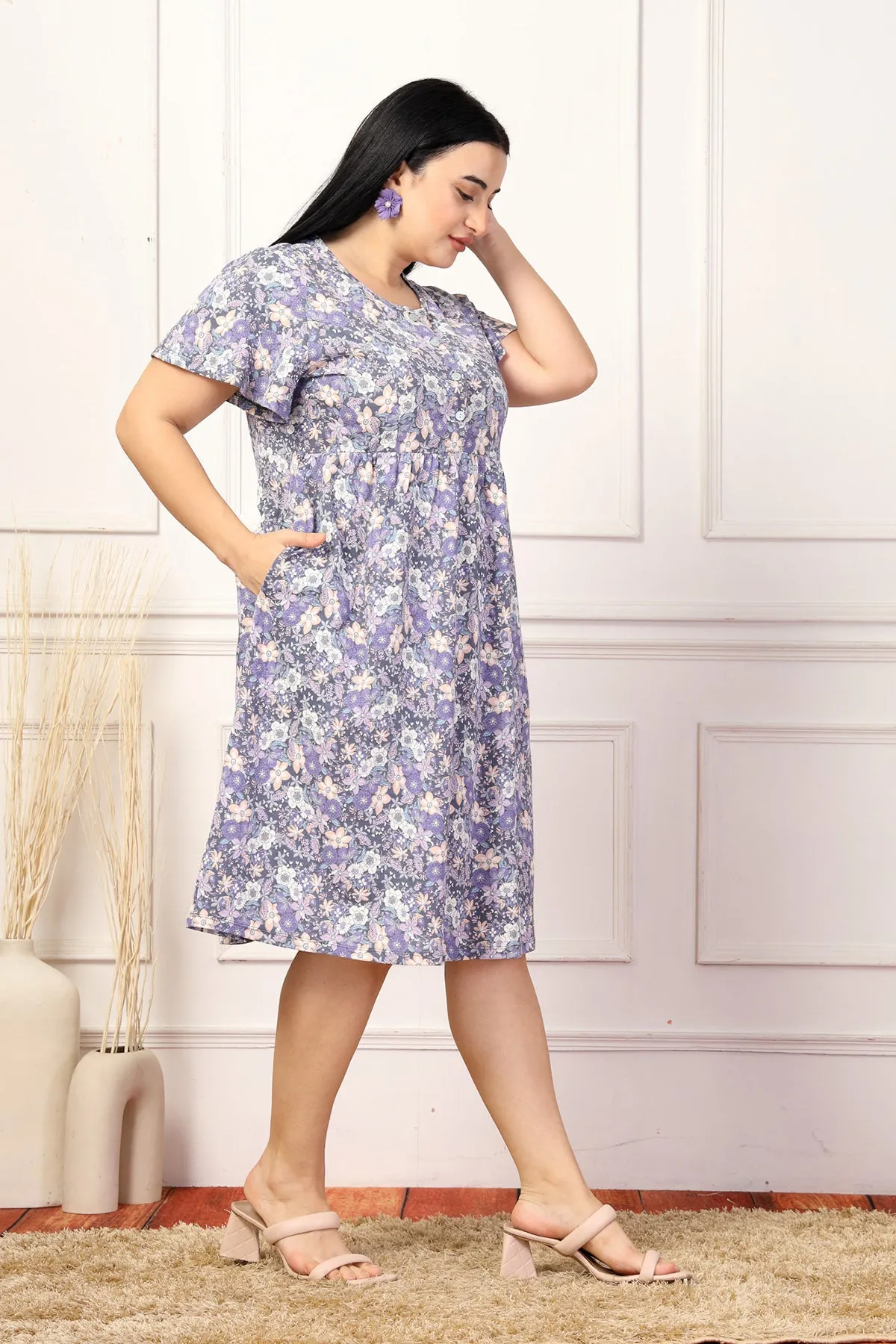 Lavender Breeze Maternity Zipless Feeding Dress