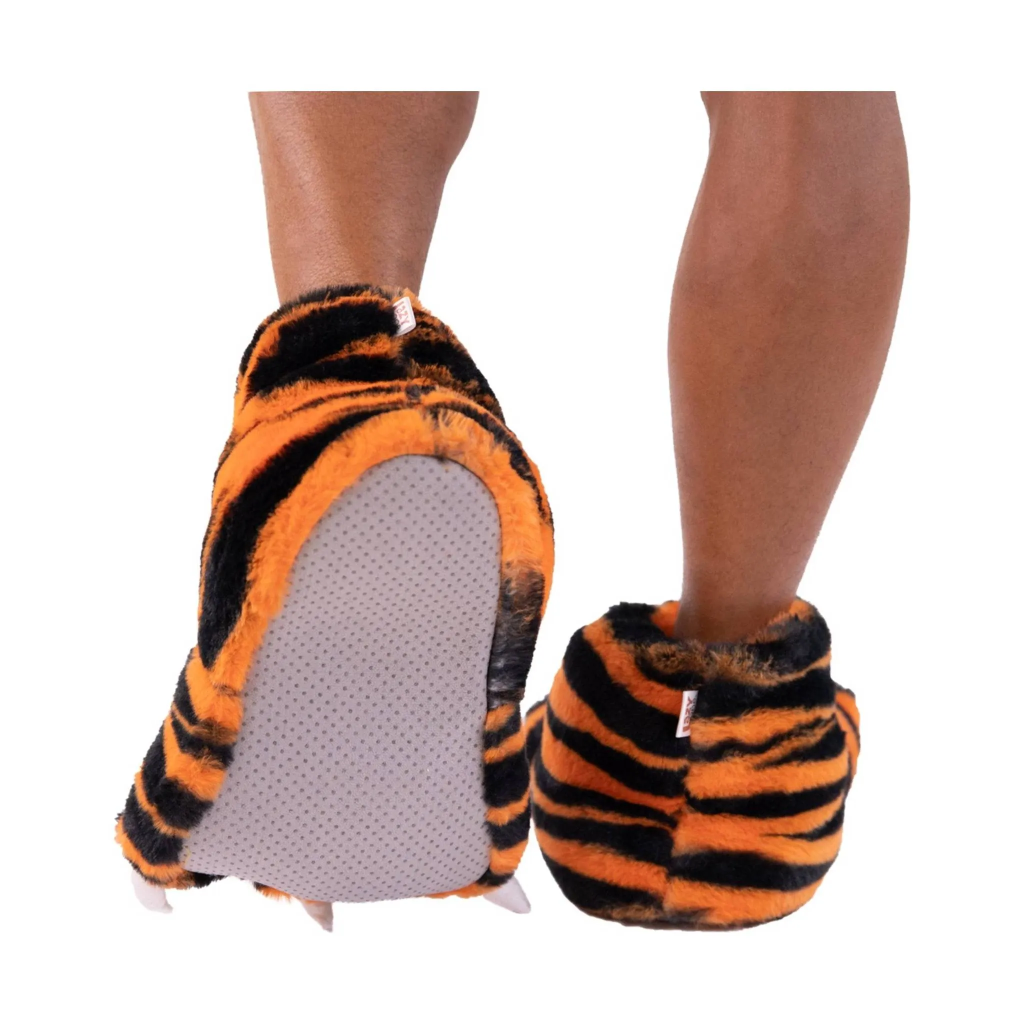 Lazy One Tiger Paw Slippers - Orange & Black