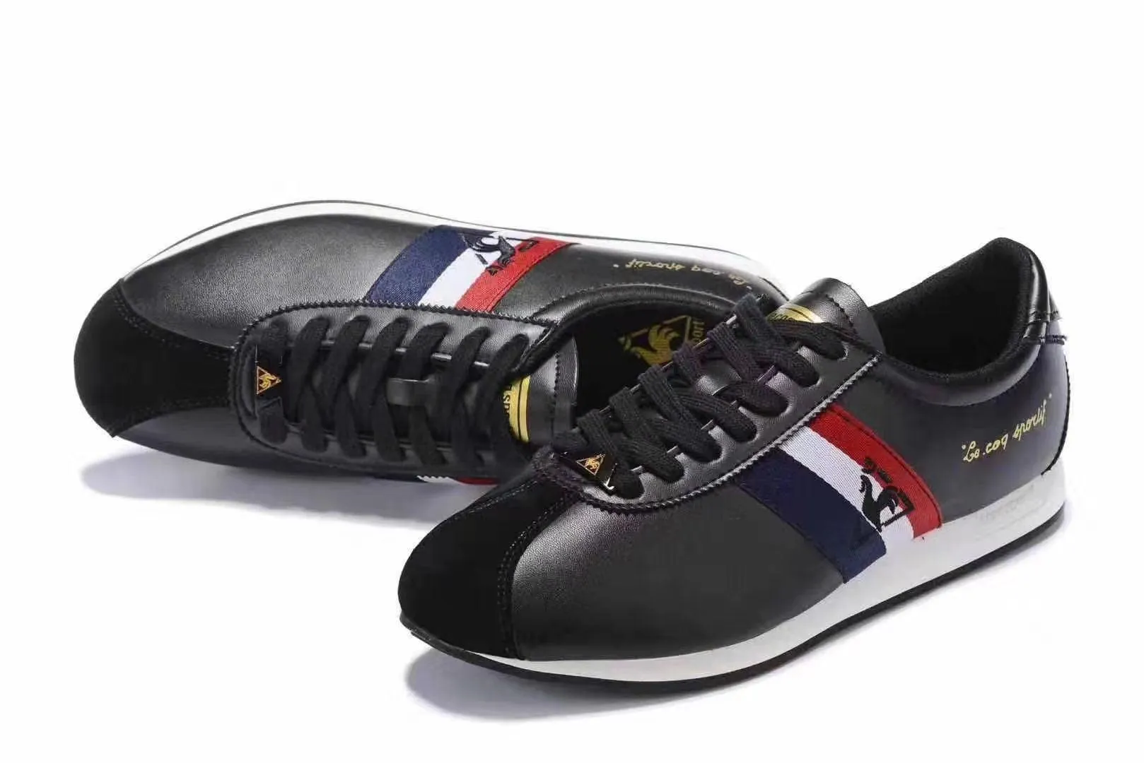 Le Coq Sportif Quartz Premium Men'Black Blue and Red Sneakers