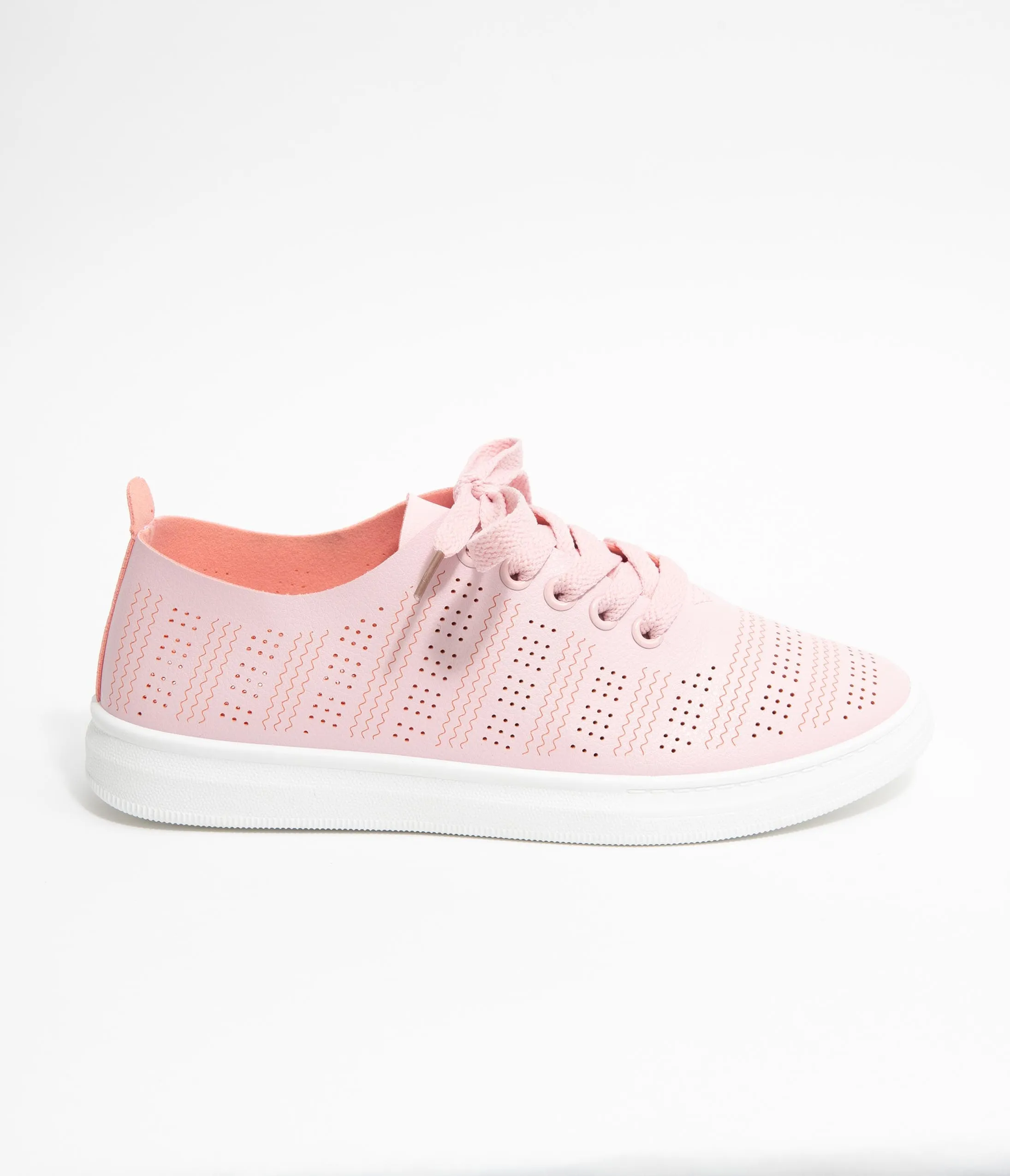 Light Pink Perforated Sneakers