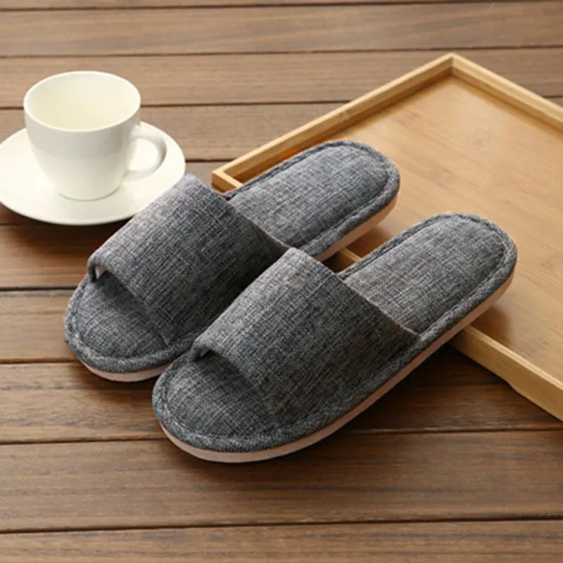 Linen slippers cotton house slippers