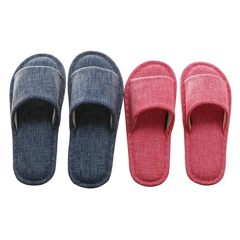 Linen slippers cotton house slippers