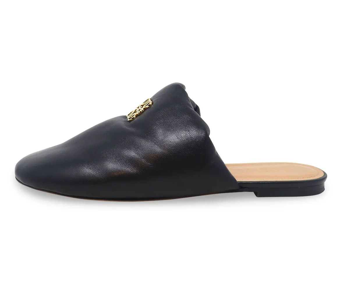 Loewe Black Leather Mules sz 9