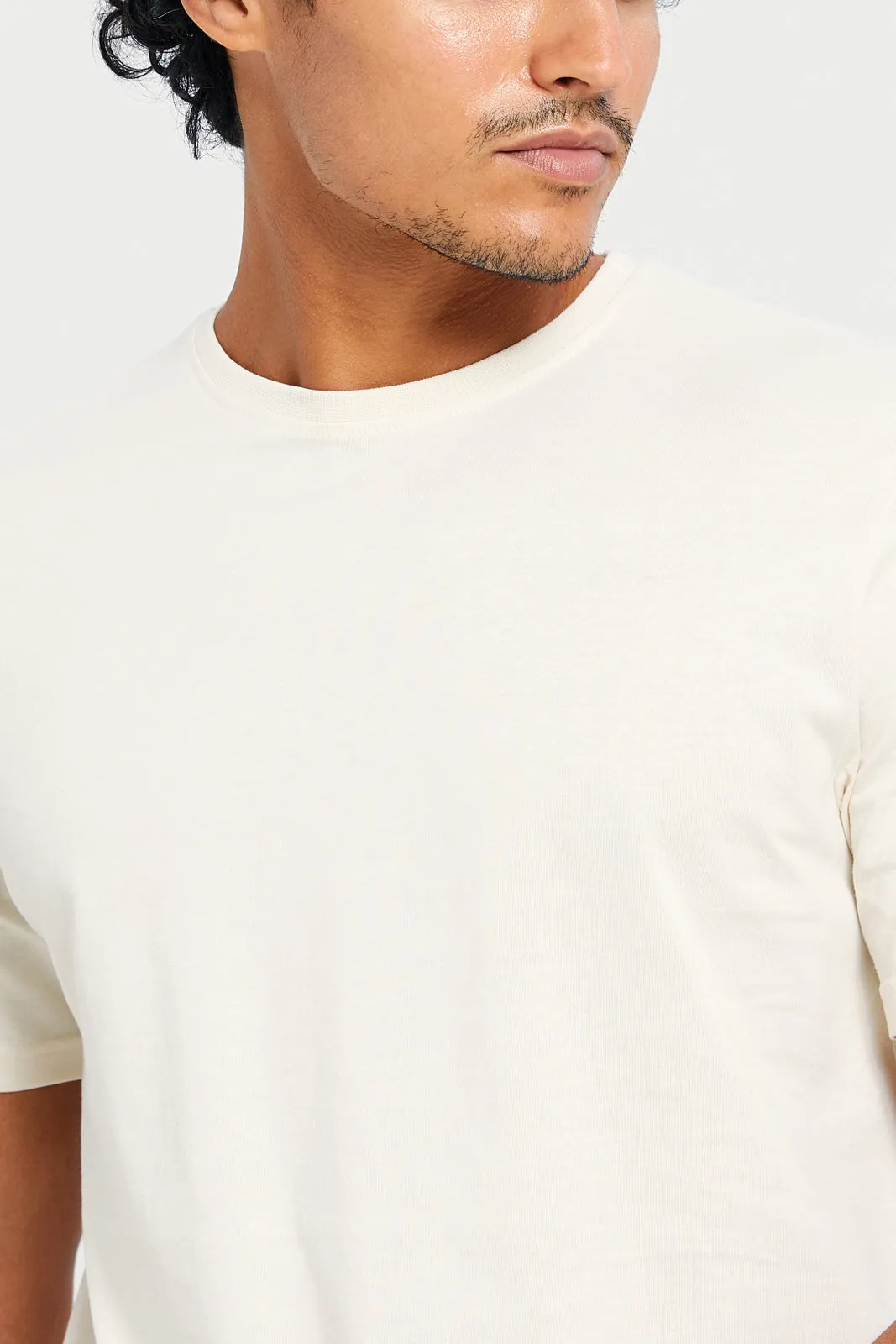 Men Ivory Basic T-Shirt