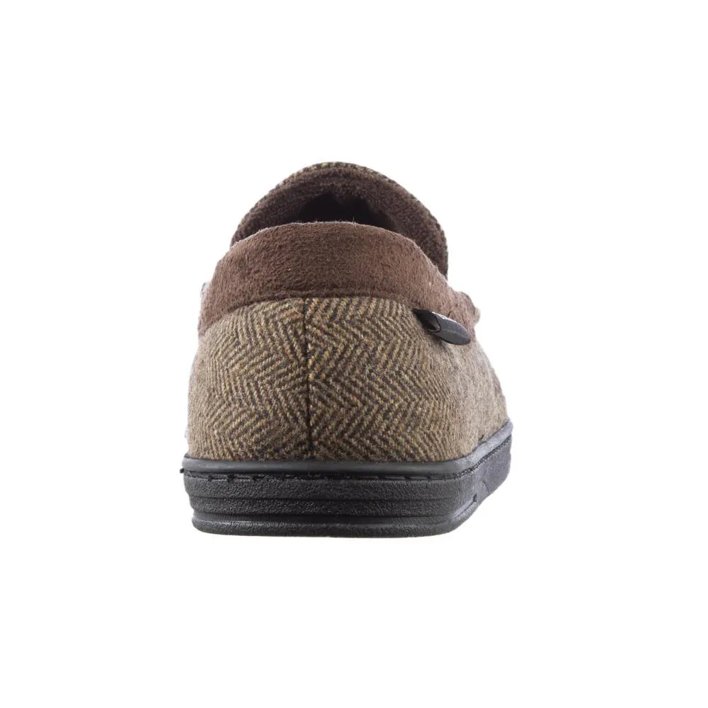 Men’s Logan Herringbone Moccasin Slippers