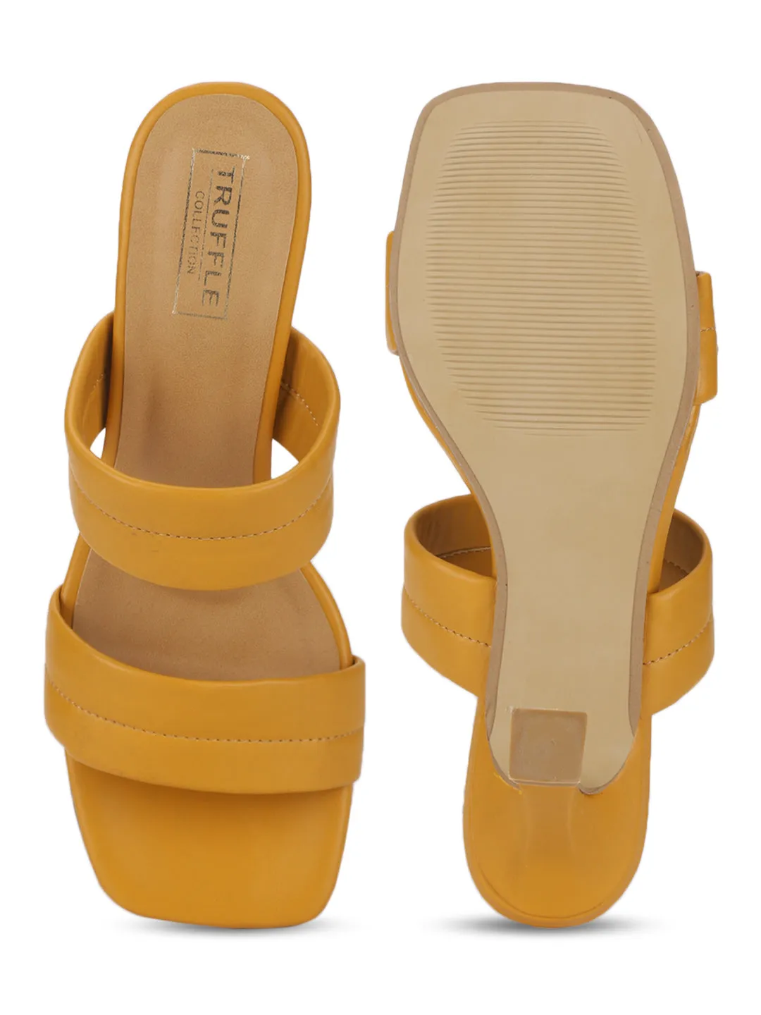 Mustard PU Solid Pattern Stiletto Mules (TC-SLC-A7-MUS)