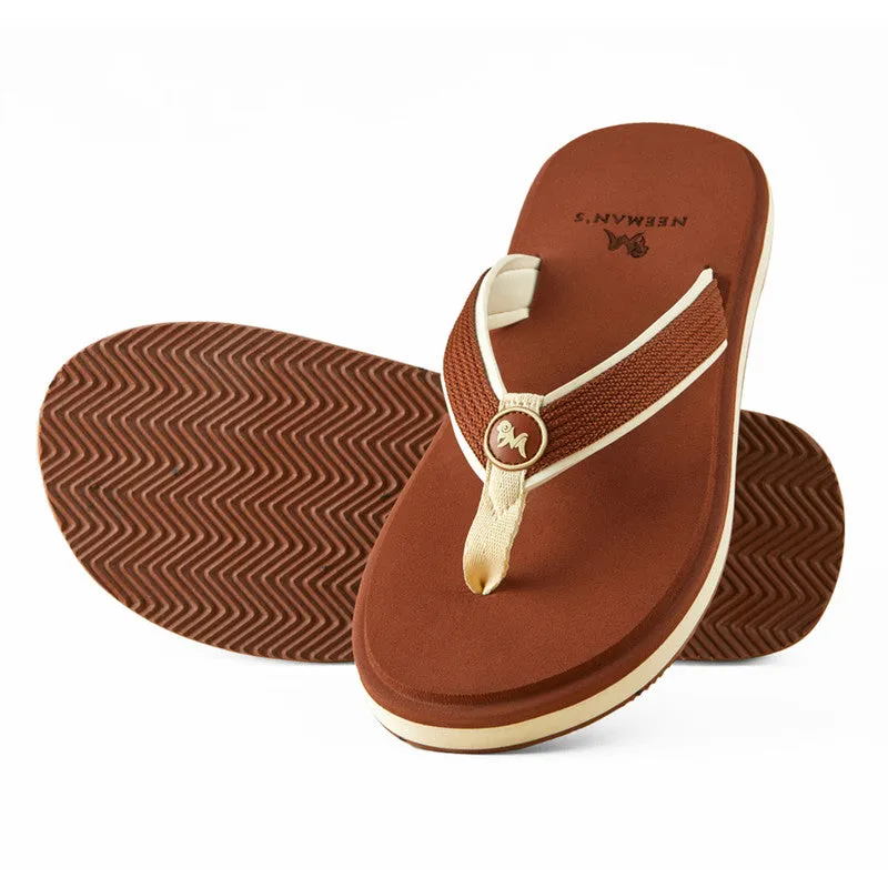 Neeman's Eco Fluffy Flip Flops | Brown | Soft & Comfortable