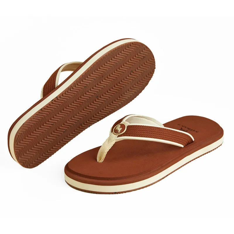 Neeman's Eco Fluffy Flip Flops | Brown | Soft & Comfortable