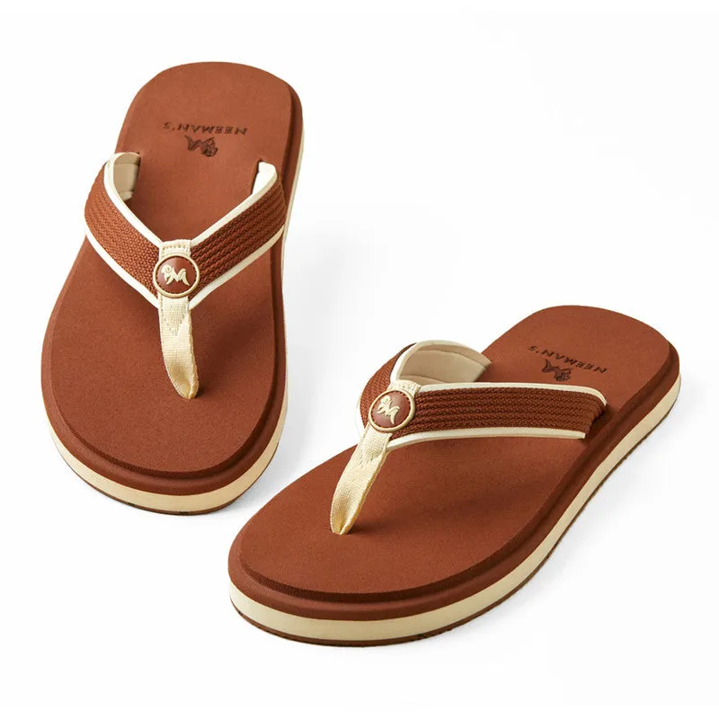 Neeman's Eco Fluffy Flip Flops | Brown | Soft & Comfortable