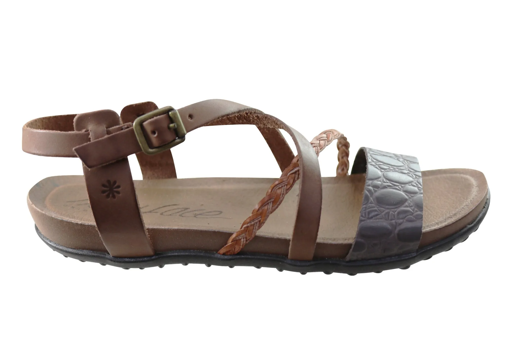 New Face Laurina Womens Comfortable Leather Sandals Made In Brazil