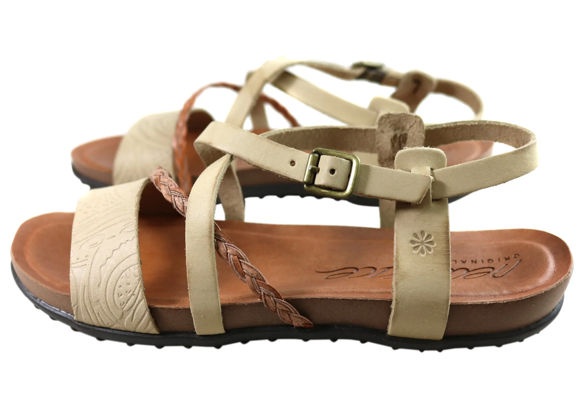 New Face Laurina Womens Comfortable Leather Sandals Made In Brazil