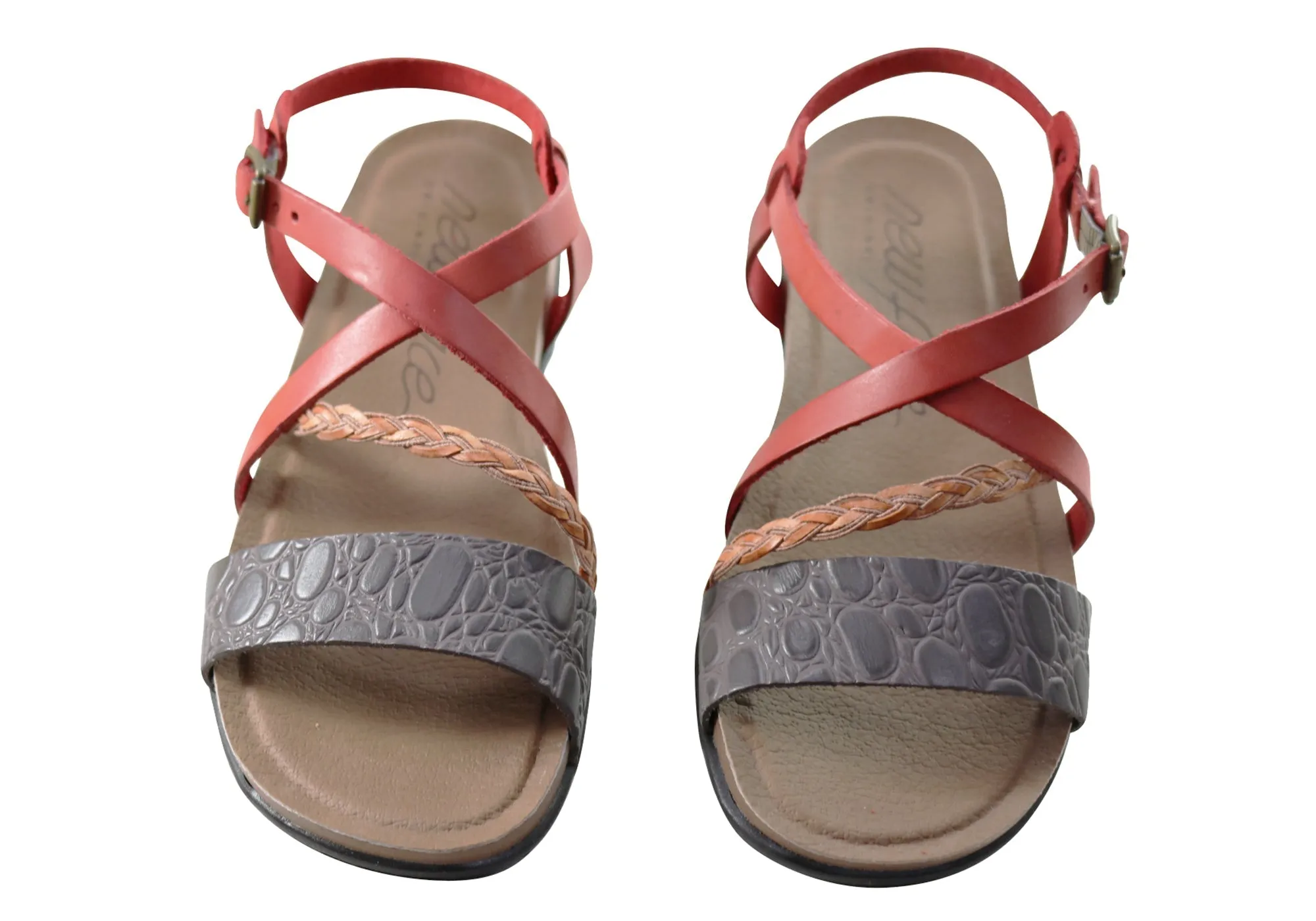 New Face Laurina Womens Comfortable Leather Sandals Made In Brazil