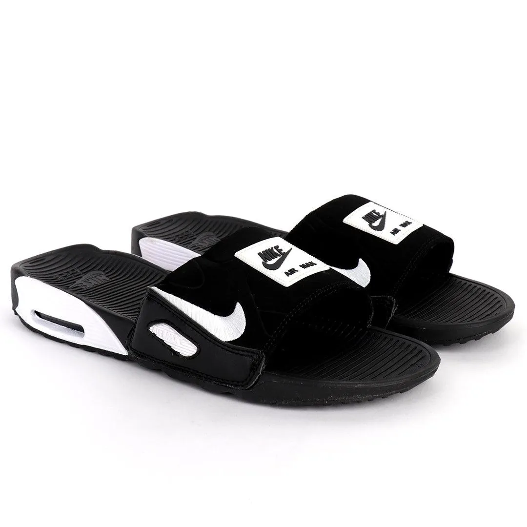 NK Camden White And Black Design Sneaker Sole Slide