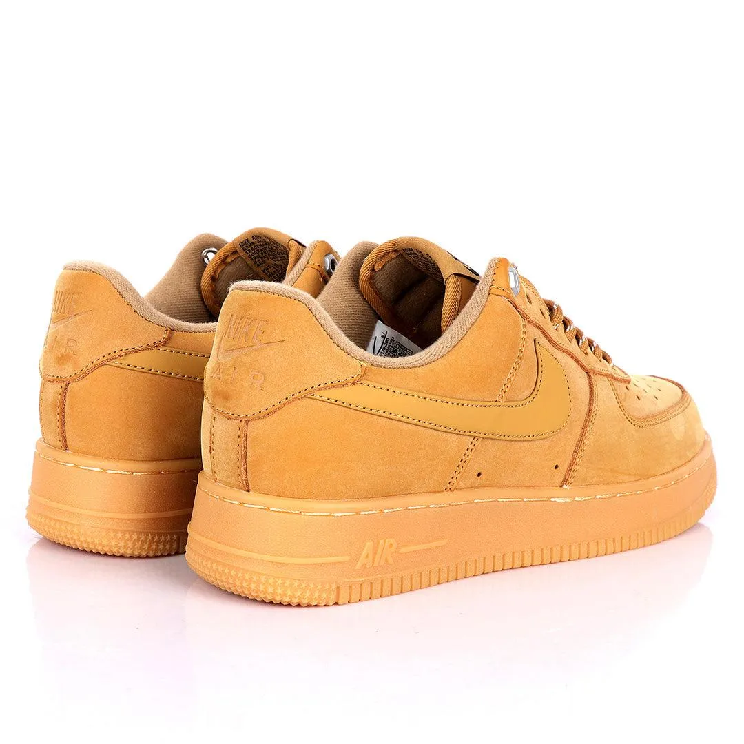 NK Force 1 Flat/Wheat-Gum Light Brown Sneakers