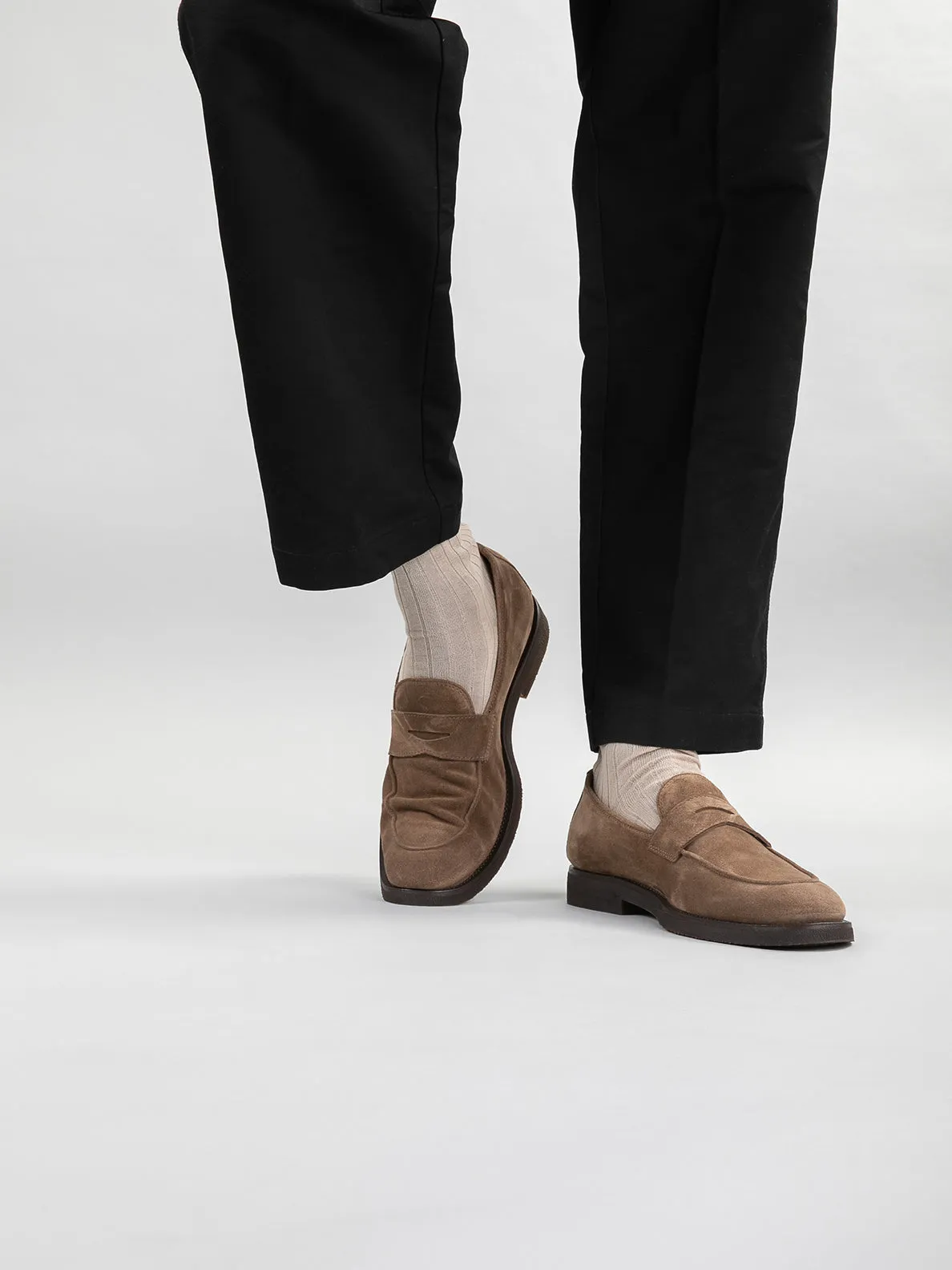 OPERA FLEXI 101 - Taupe Suede Penny Loafers