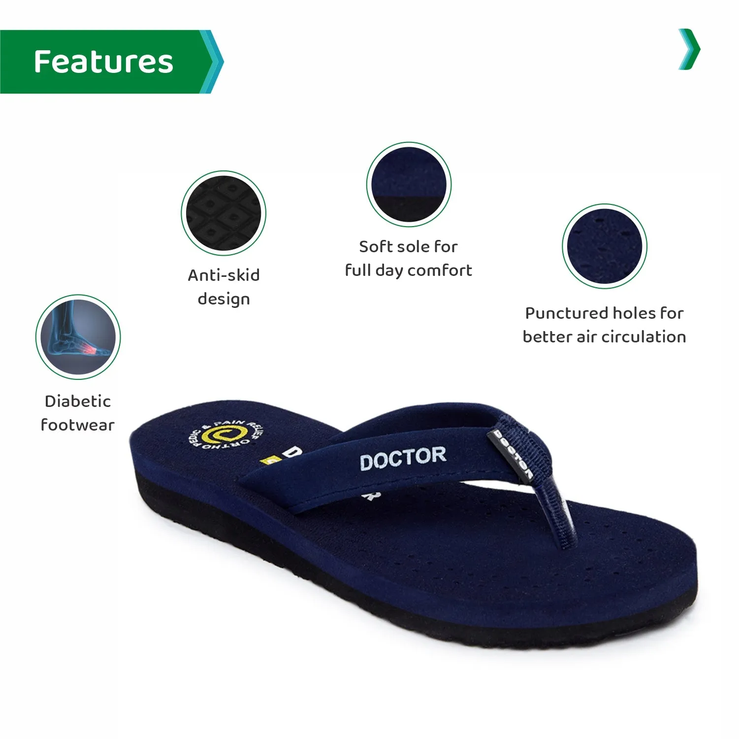 ORTHO JOY Doctor Orthopedic Ladies Slippers