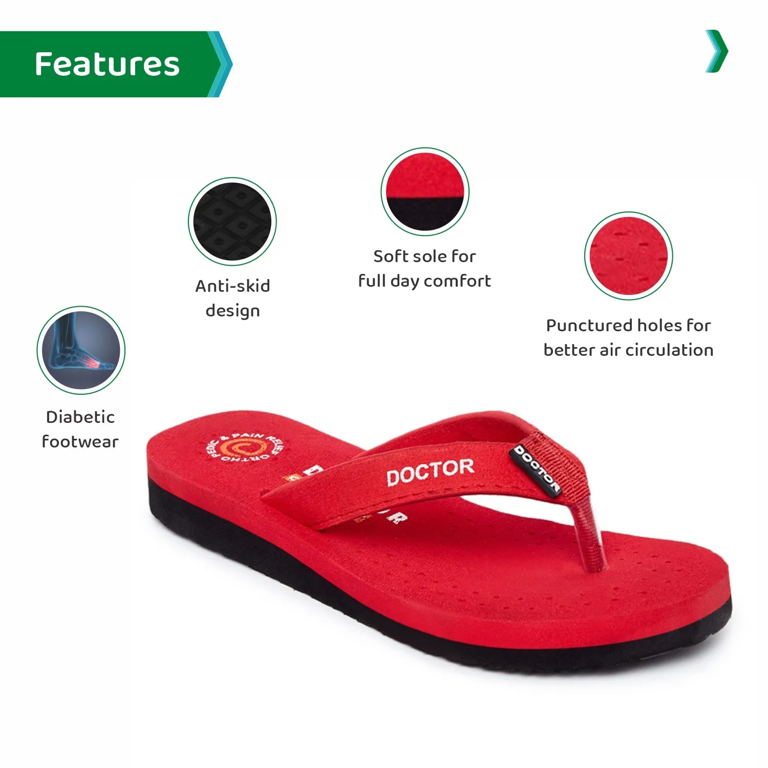 ORTHO JOY Doctor Orthopedic Ladies Slippers