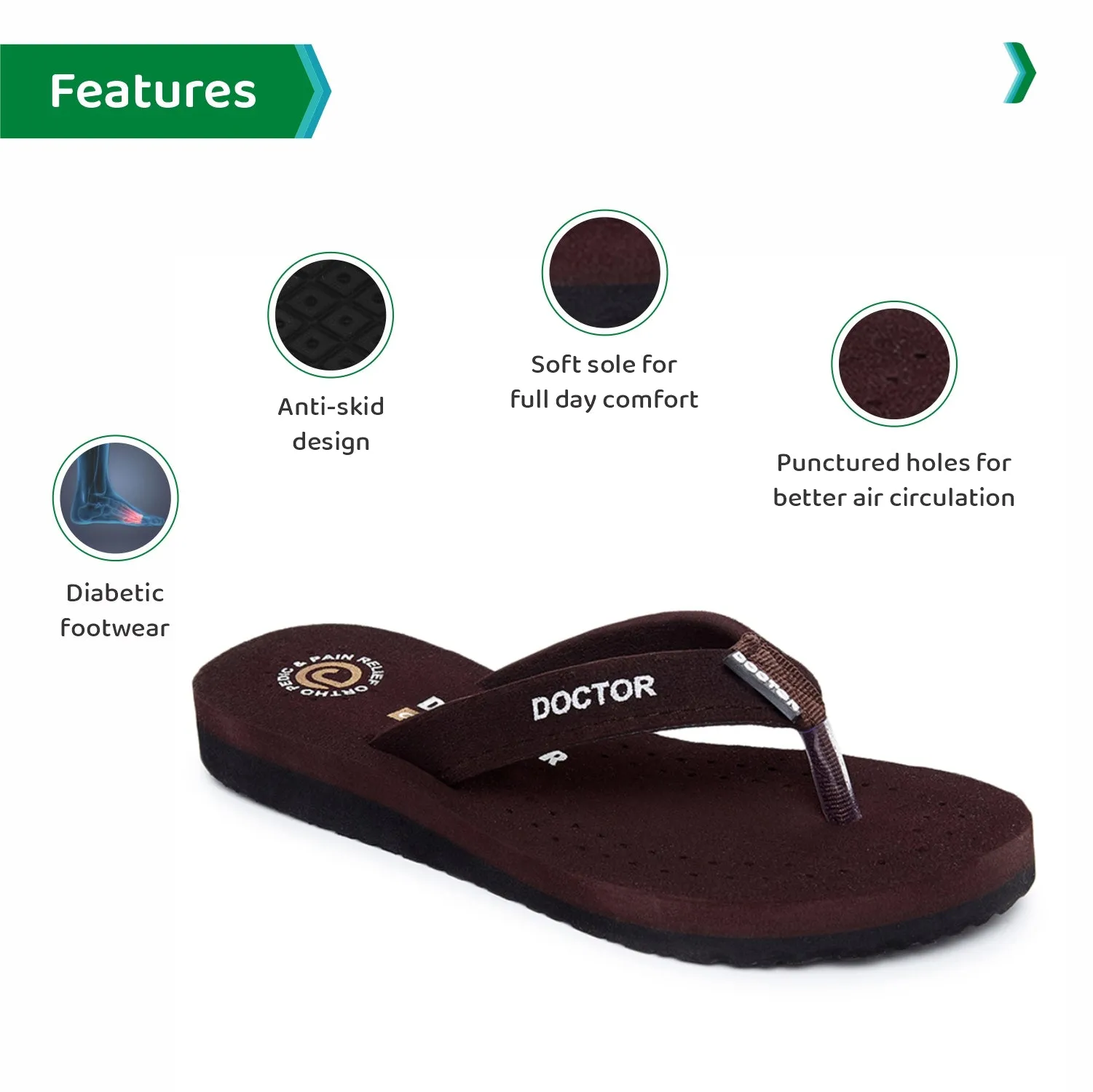 ORTHO JOY Doctor Orthopedic Ladies Slippers