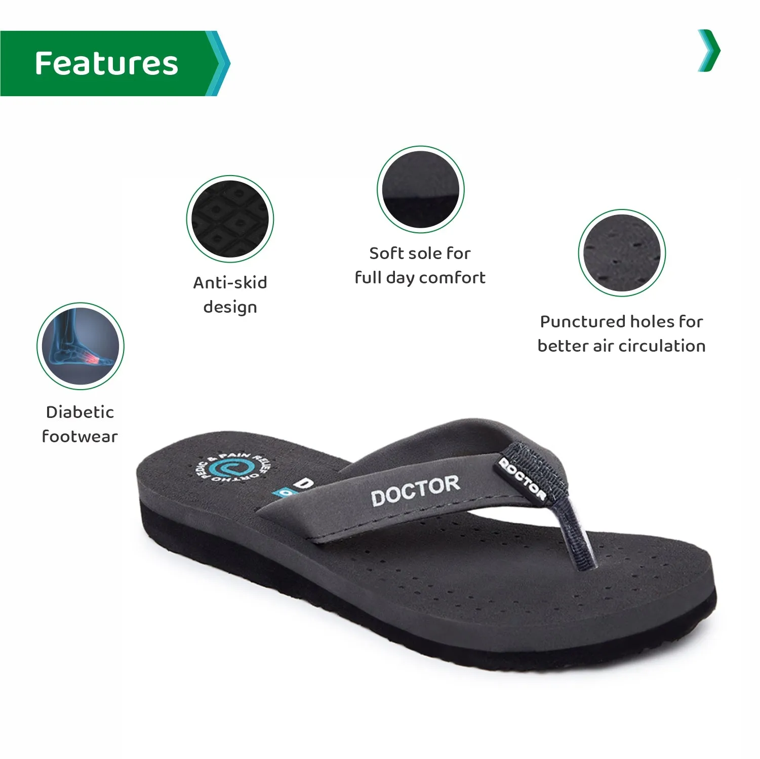 ORTHO JOY Doctor Orthopedic Ladies Slippers