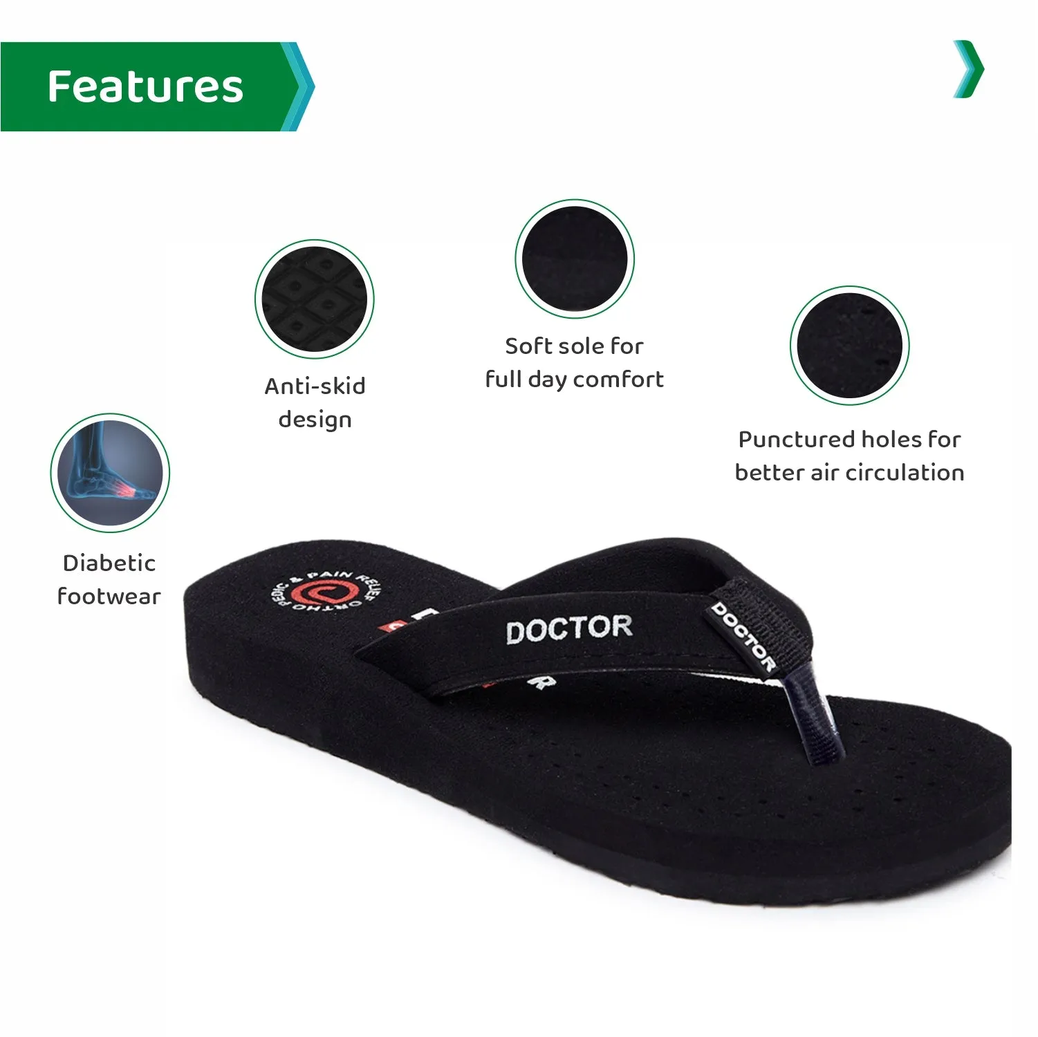 ORTHO JOY Doctor Orthopedic Ladies Slippers