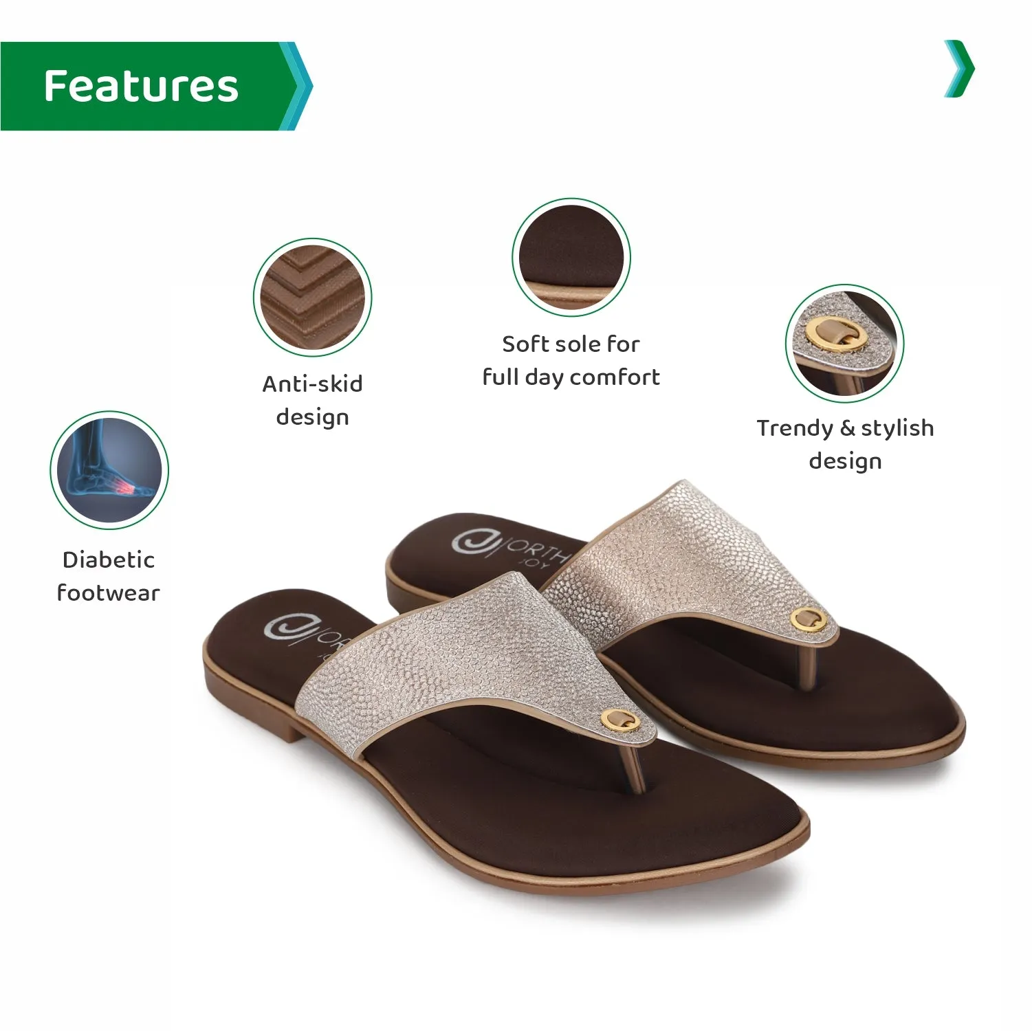 ORTHO JOY Fancy Slipper for women | Orthopedic Slippers