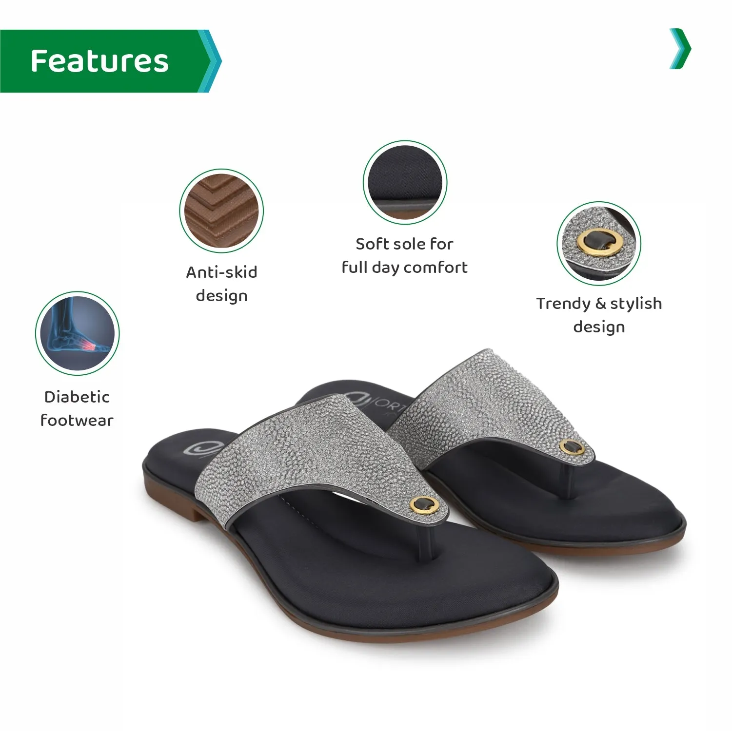 ORTHO JOY Fancy Slipper for women | Orthopedic Slippers