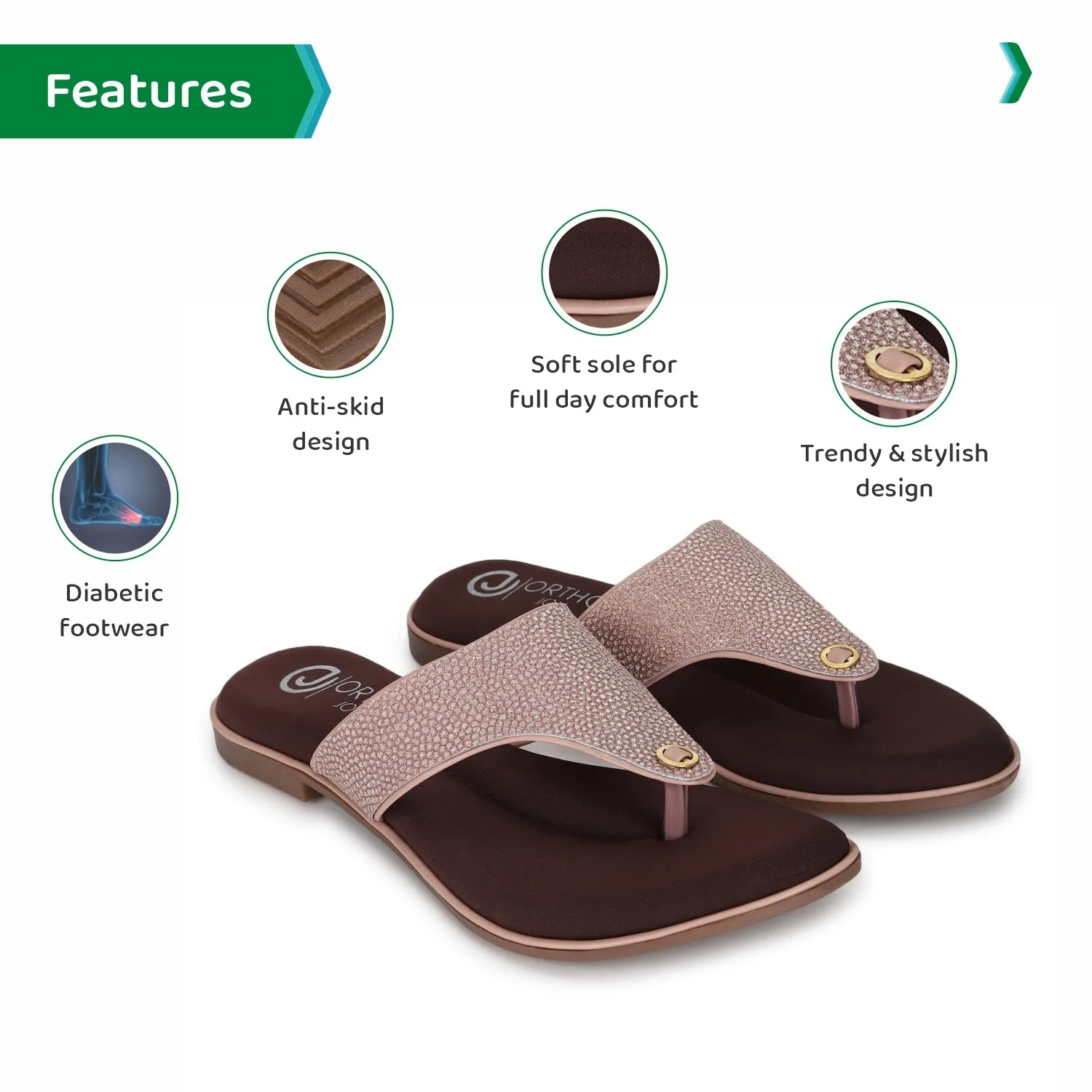 ORTHO JOY Fancy Slipper for women | Orthopedic Slippers