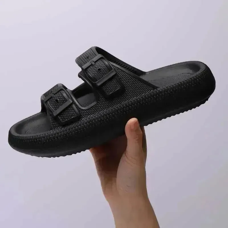 Platform Slippers Women's Summer Buckle Home Shoes Fashion Outdoor Wear Soft Bottom Sandals Ladies Slippers