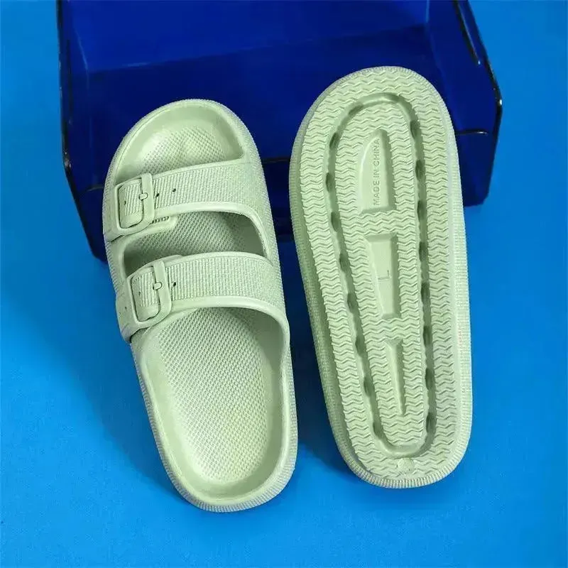 Platform Slippers Women's Summer Buckle Home Shoes Fashion Outdoor Wear Soft Bottom Sandals Ladies Slippers