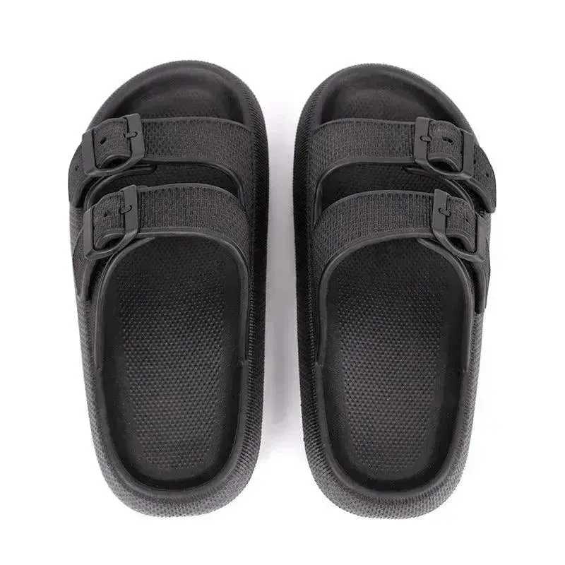 Platform Slippers Women's Summer Buckle Home Shoes Fashion Outdoor Wear Soft Bottom Sandals Ladies Slippers