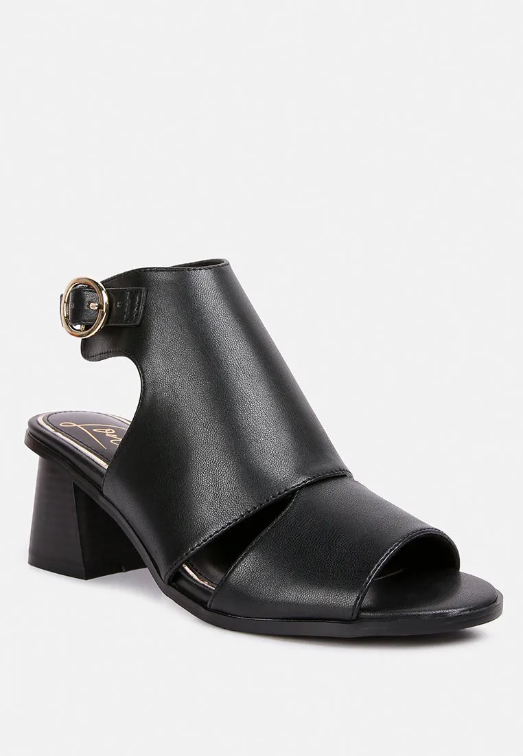 Polessi Pin Buckle Ankle Mules