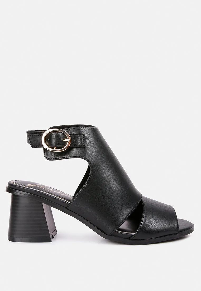 Polessi Pin Buckle Ankle Mules