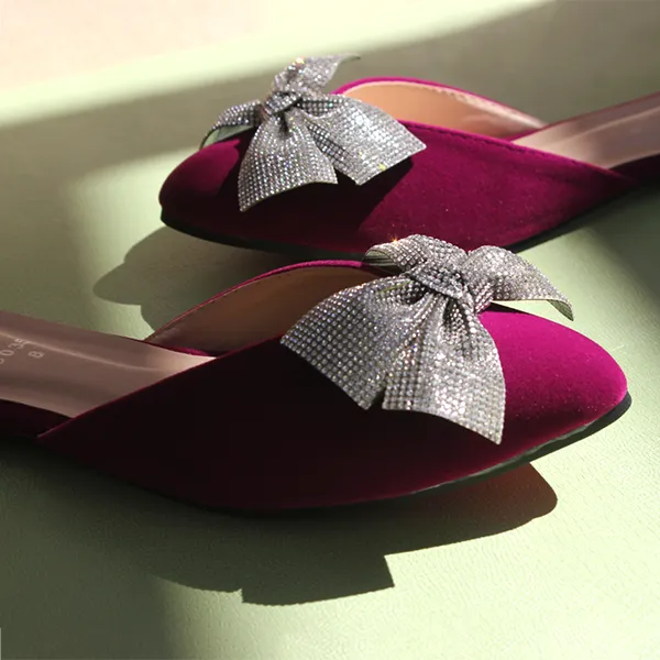 Purple Fancy Mules for women