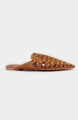 Raffia Mules | Camel