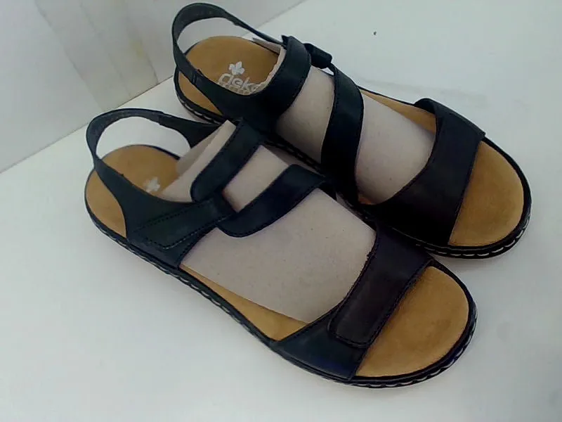 Rieker Women's Black Leather Sandals Size 8.5 Pair of Shoes