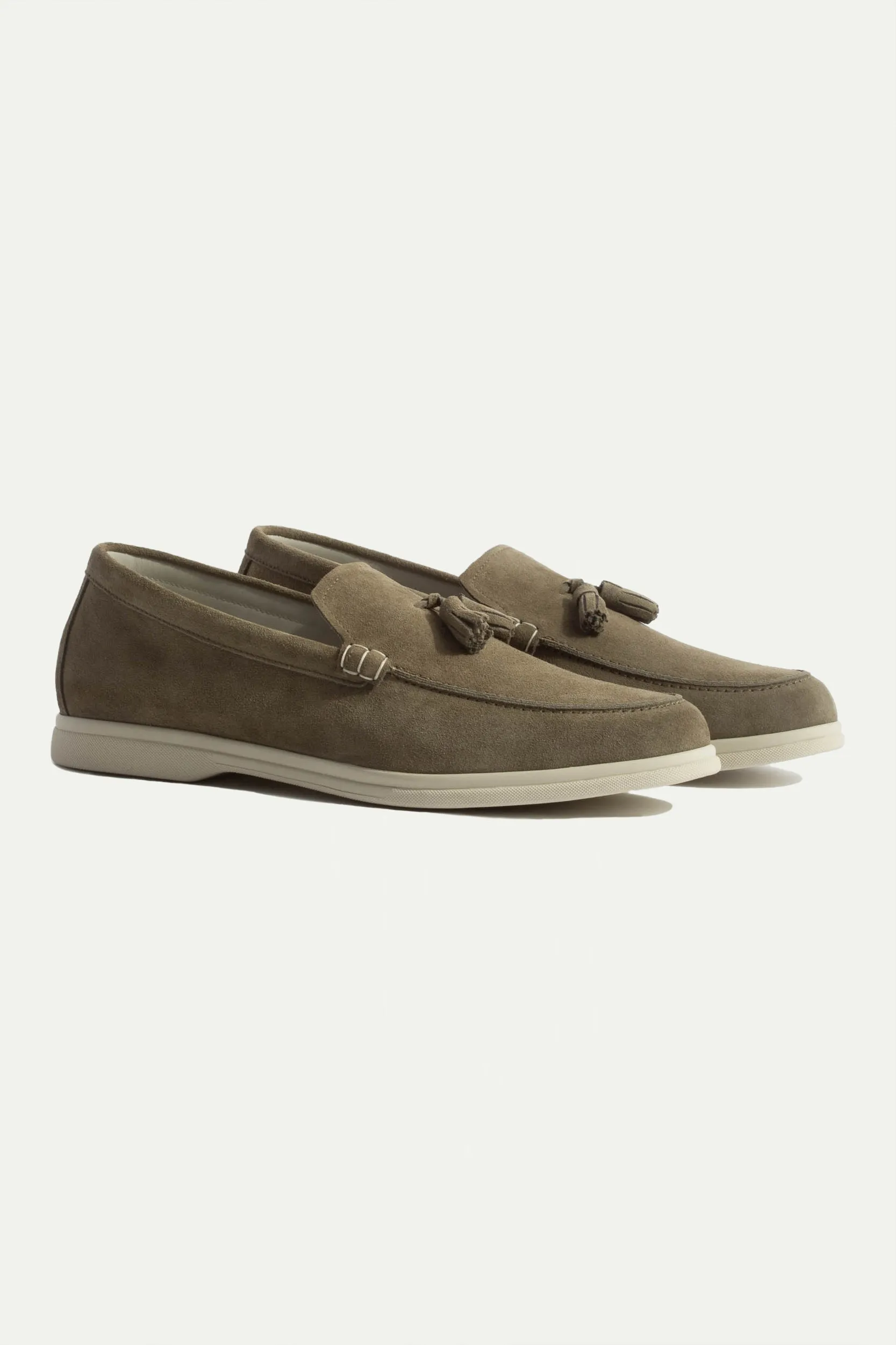 Sage suede tassel loafers - Made In Italy