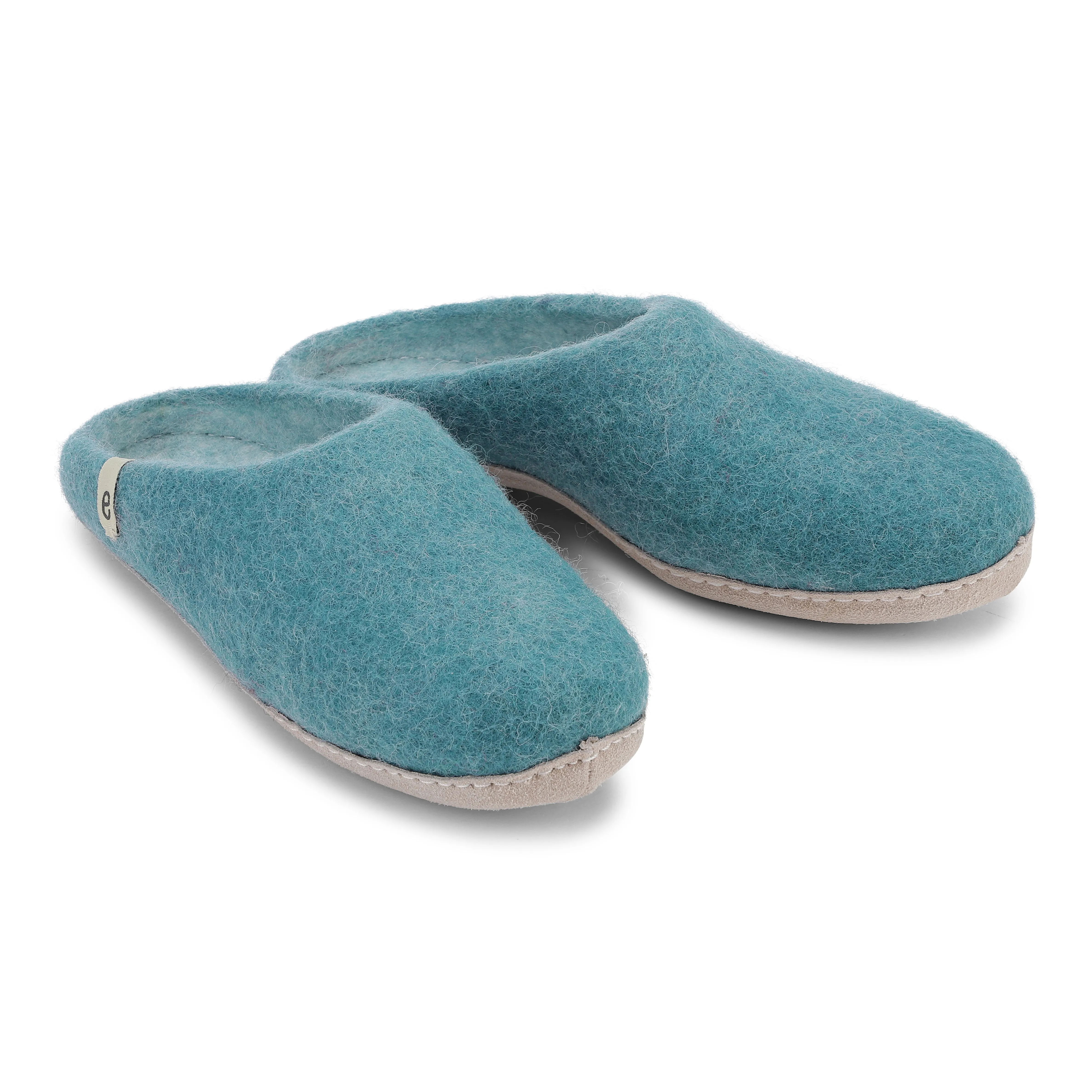 Sea Blue Fair Trade Felt Slippers