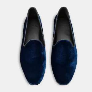 Serene Men's Velvet Slippers Navy