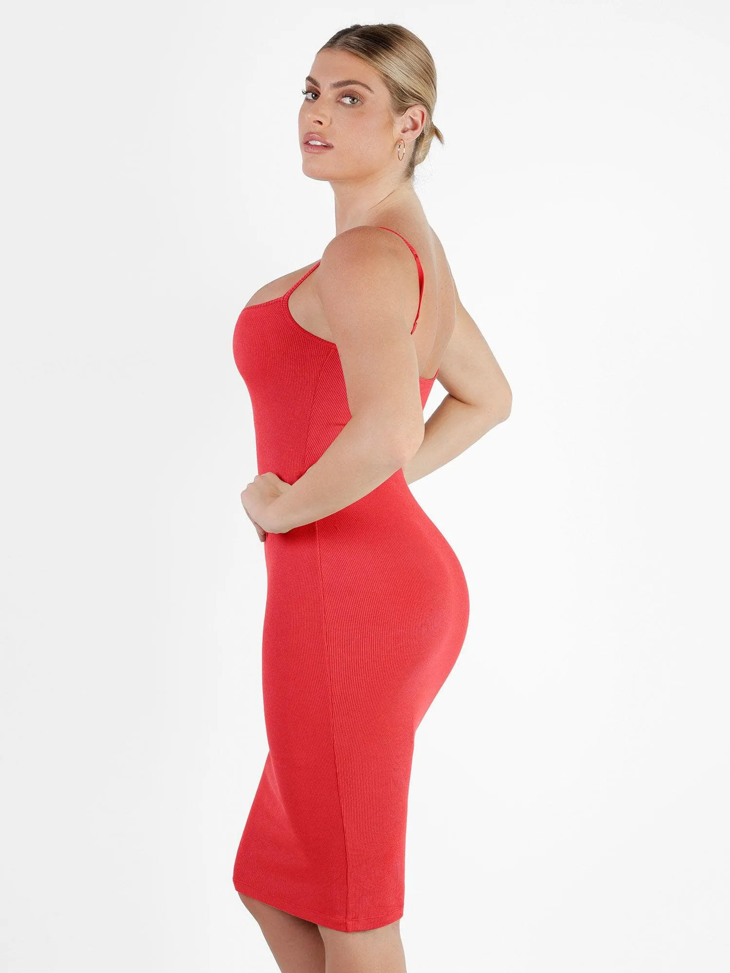 Shapewear Solid Modal Slimming Midi Slip Dress