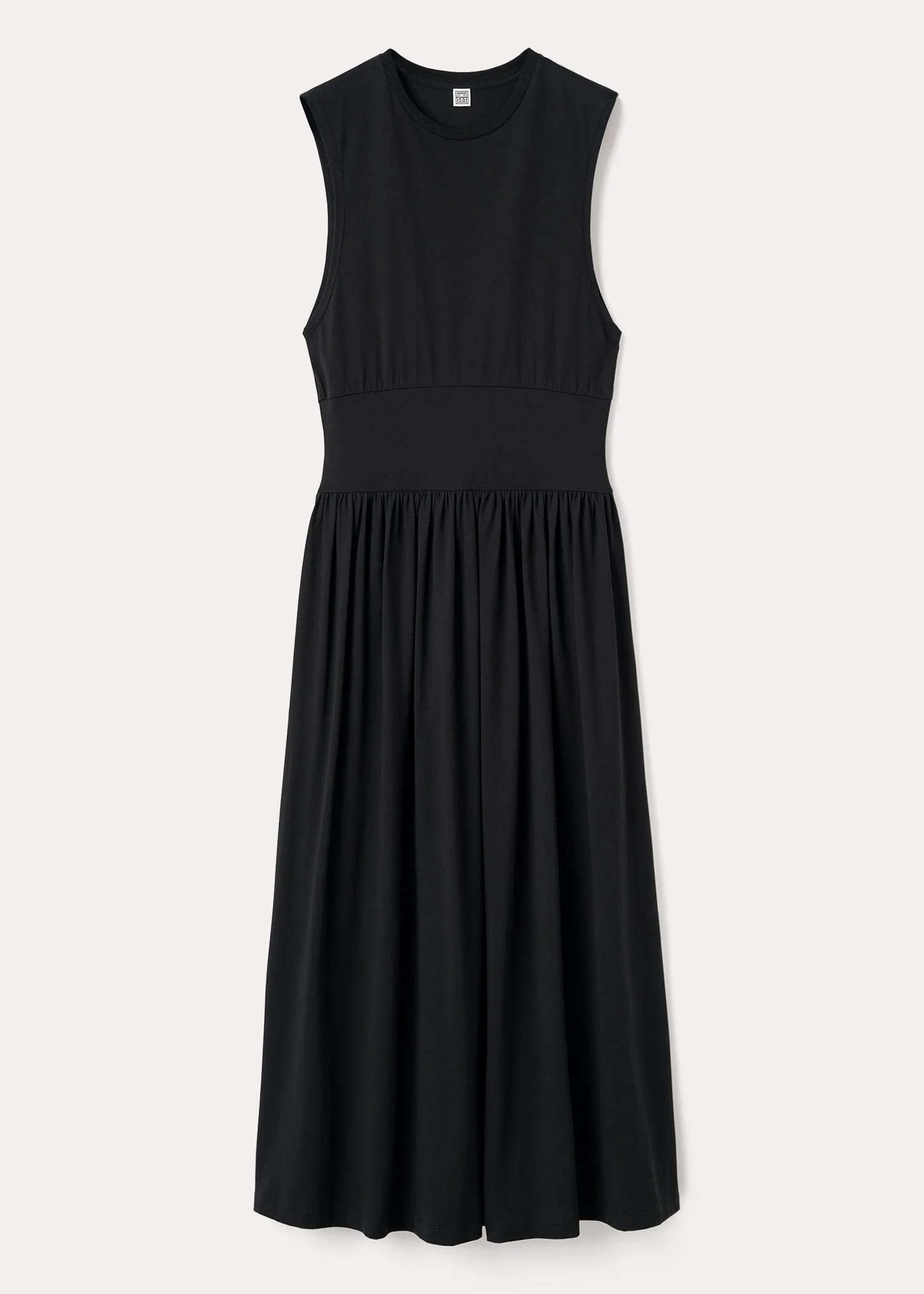 Sleeveless cotton tee dress black