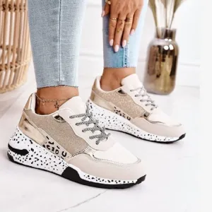 Sneakers Platform Wedge Heel Casual Shoes Lace-up Mesh Sneakers