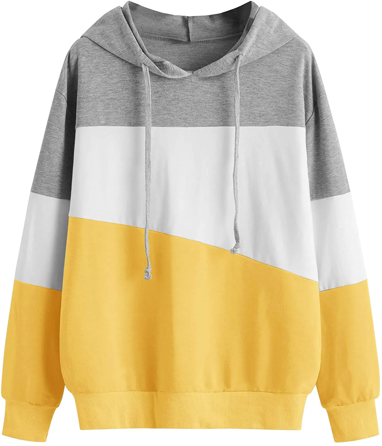 SweatyRocks Women's Color Block Lightweight Long Sleeve Pullover Hoodie