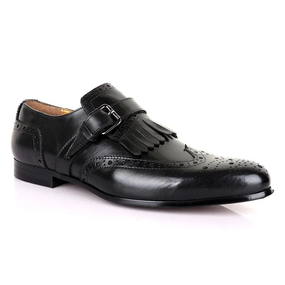 Terry Taylors Classic Single Strap Lashes Black  Leather Shoe