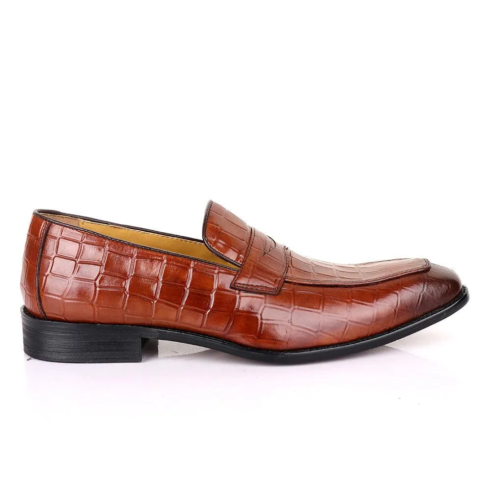 Terry Taylors Croc Brown Leather Formal Shoe